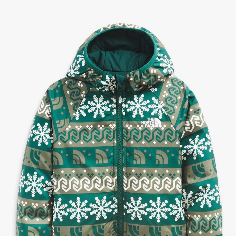 The North Face 4T Reversible green jacket